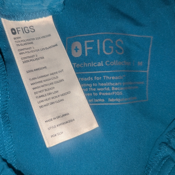 Figs Men's Teal Joggers Medium - Picture 2 of 2